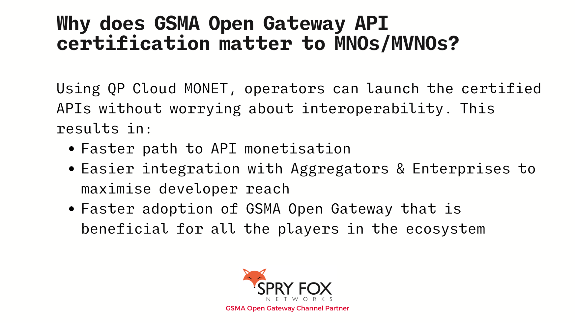 GSMA Open Gateway Certified 