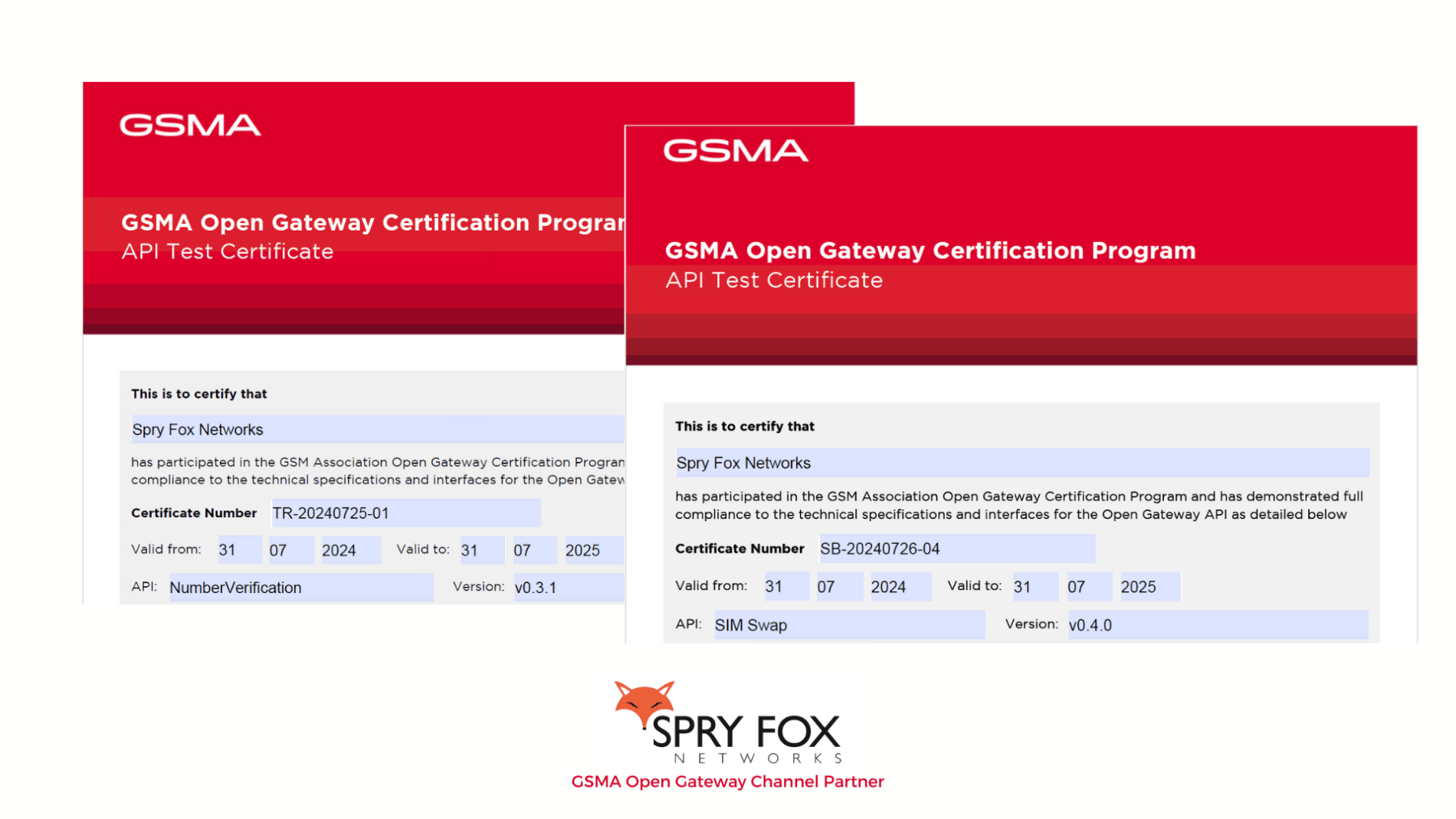 GSMA Open Gateway Certified 